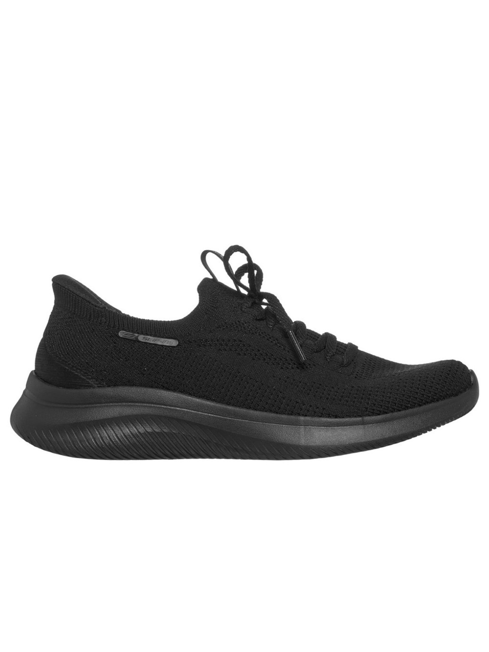 Skechers Women's Black Knit Lace-Up Slip-On Sneaker